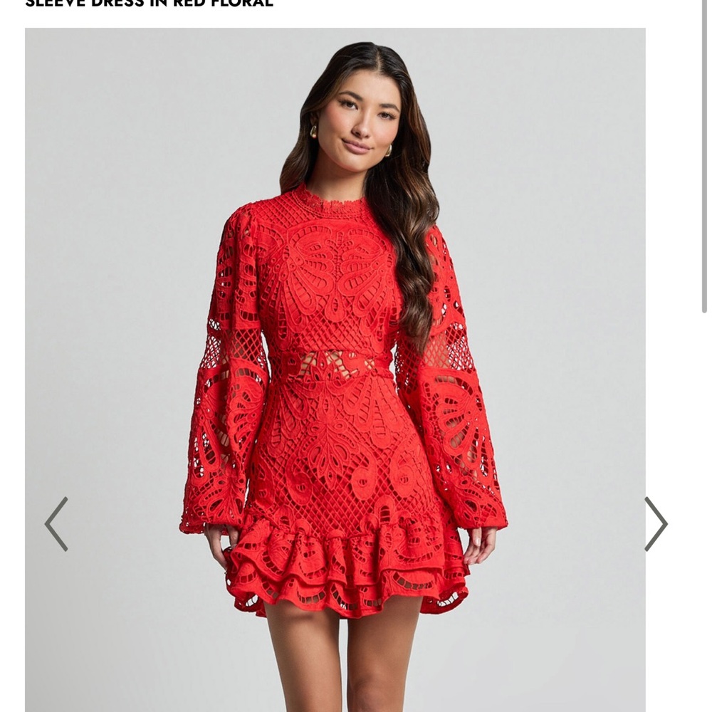 Elegant Red Lace Dress